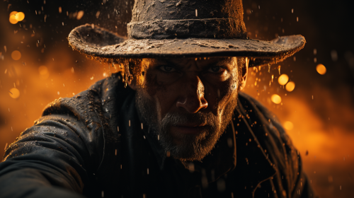 Intense Cowboy Shootout Scene