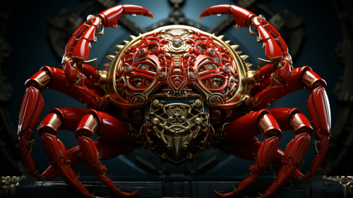 Crab on Parametric Design Background