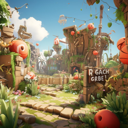 Colorful crash game garden background