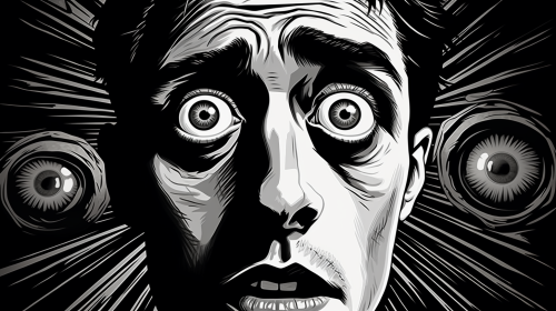 Man with Crazy Pop Art Eyes