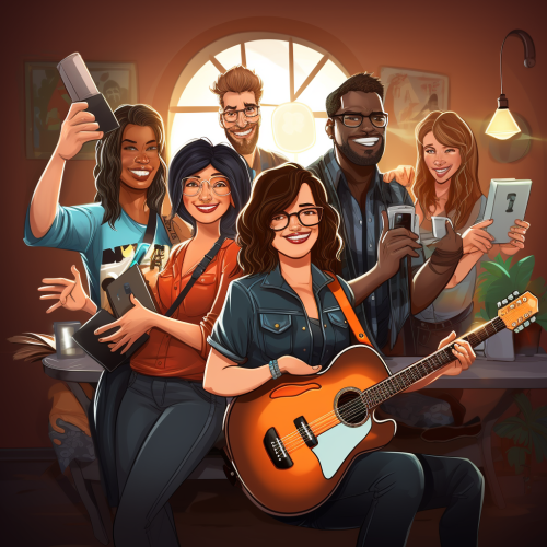 People with various job representations at a creative team welcome party!