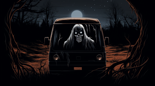 Creepy Man Crawling Out of Van