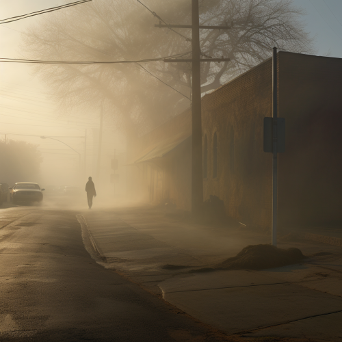 Cricket bowler bowling in winter fog