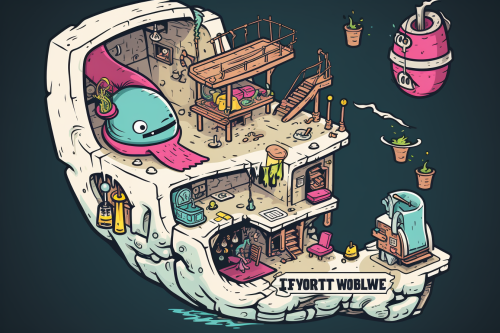 Isometric map of crime organization's hideout