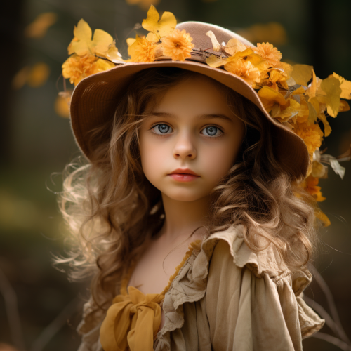 Stylish little girl fashion model outdoors