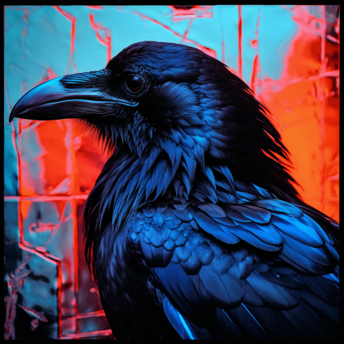 Crow in Projection Fauvist Portraiture Style