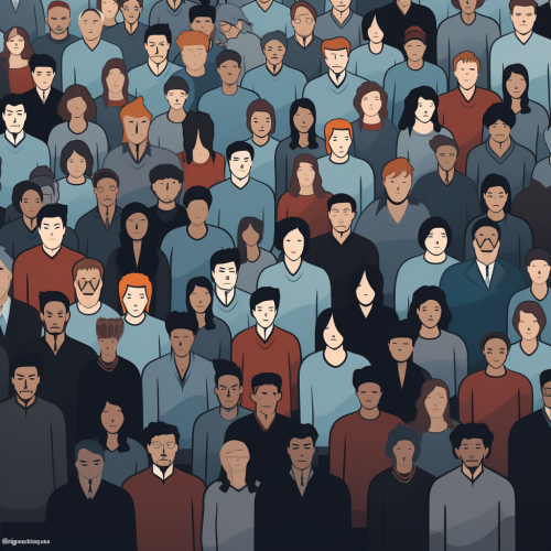 Person in crowd, identification Person in crowd, identification