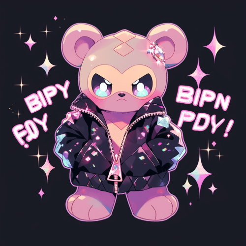 Crypto teddy with bling in Niji