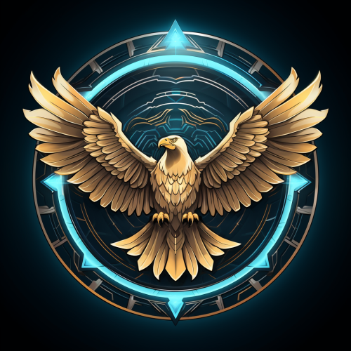 Cryptocurrency soaring eagle icon