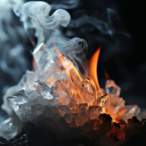 Gorgeous crystal flames with white smoke Gorgeous crystal flames with white smoke