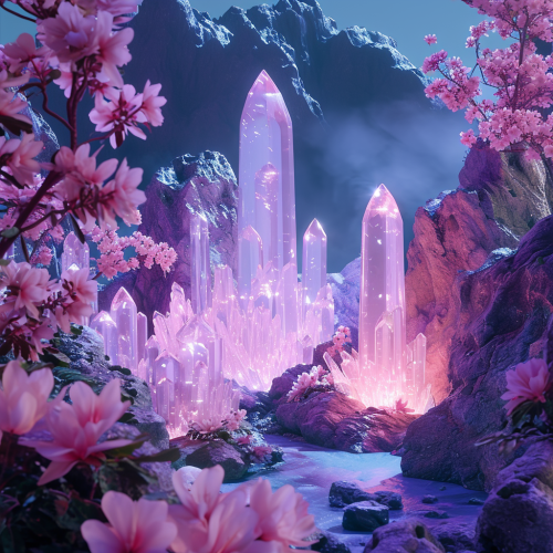 Crystal Mountains Rose Quartz Amethyst Carnelian Background