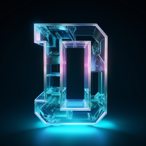 Crystal polygon UL icon in neon colors