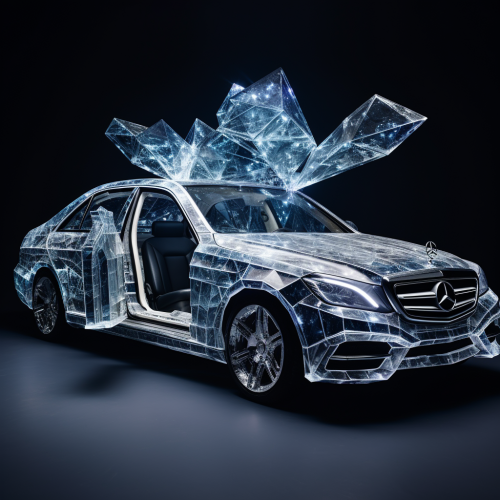 Shining car interior with stars