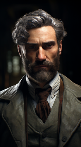 Close-up of male scientist in Call of Cthulhu