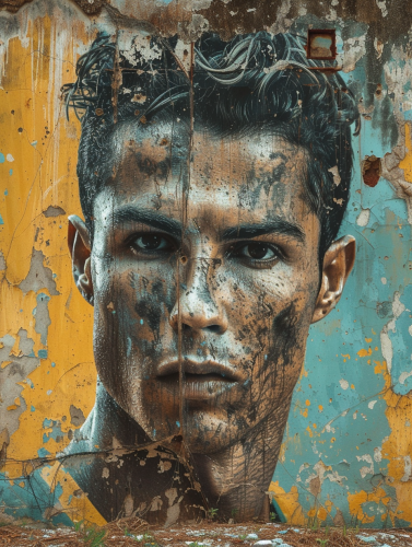 Cuba woman street art Cristiano Ronaldo ads 1980s