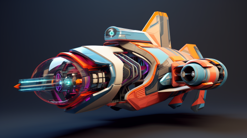 Cubist spaceship rendering in high resolution