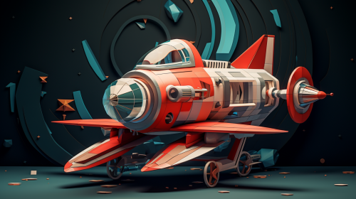 Cubist style spaceship artwork Cubist style spaceship artwork