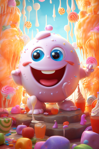 Adorable 3D candy character