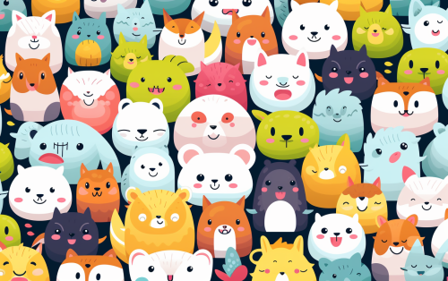 Cute animal graphic design pattern