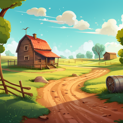Adorable farm cartoon scene