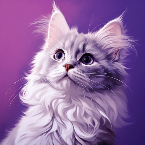 Cute cat with beautiful hair staring