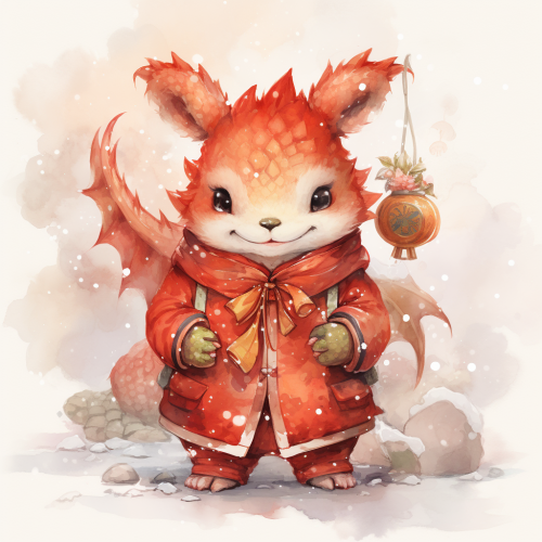 Cute Dragon in Red Coat