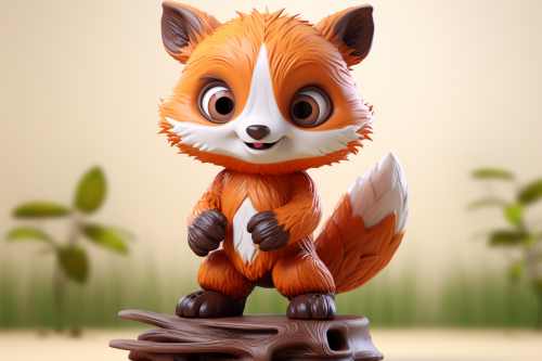Cute funny zombie red panda character image
