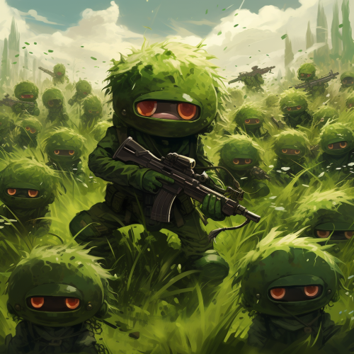 cute soldiers in grassy ghillie suits cute soldiers in grassy ghillie suits