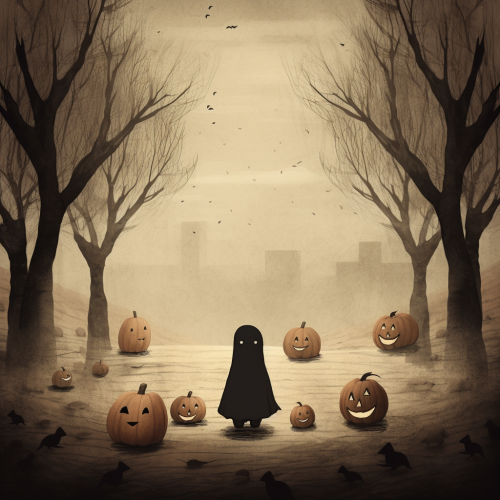 Adorable Halloween scene with toddler