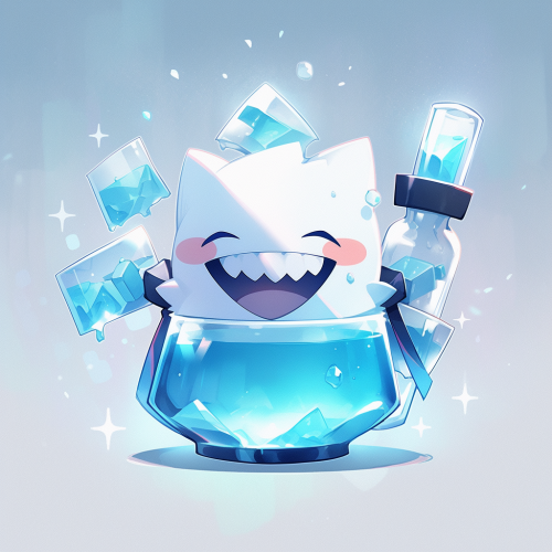 Cute mascot with blue and white colors