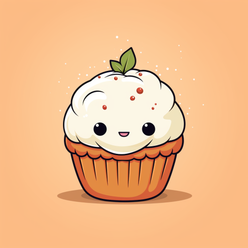 Adorable muffin with simple vector design