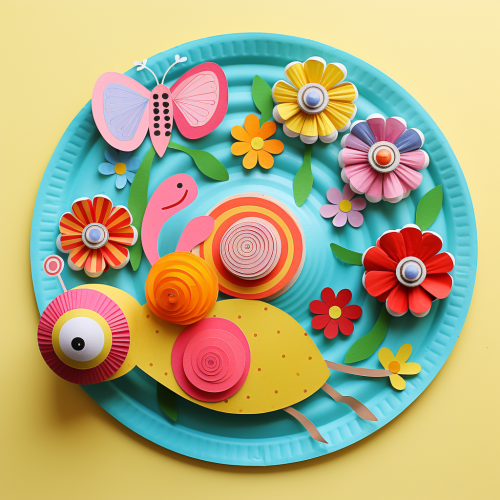Cute and Colorful Paper Plate Snail Craft