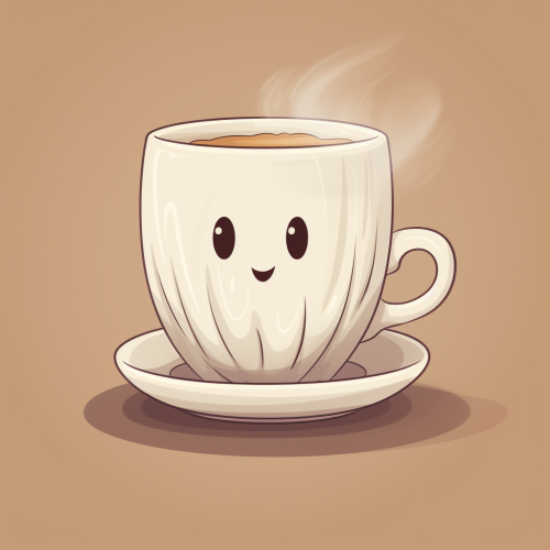 Cute sheet ghost in coffee