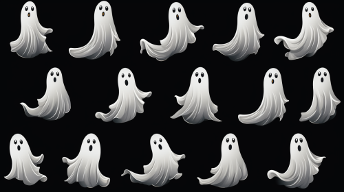 Cute sheet ghosts dancing cartoon