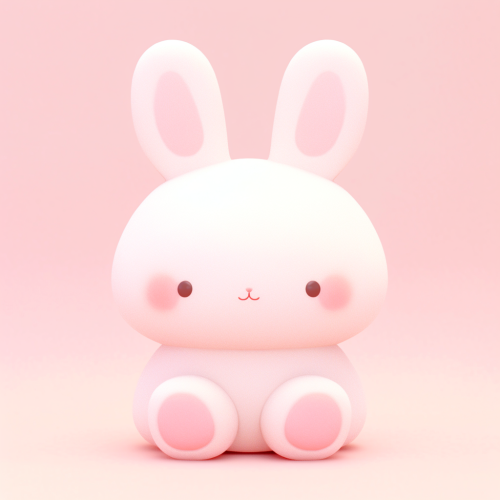 Cute Soft Bunny with Pink Cheeks
