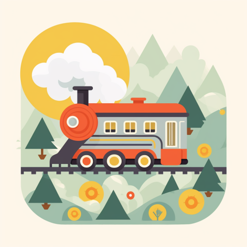 Cute train illustration with pop design