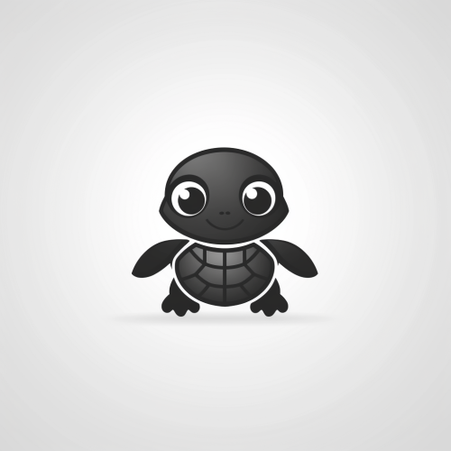 Cute turtle logo on white background