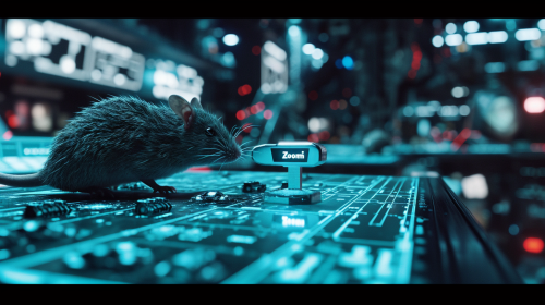 Cybernetic rat exploring interstellar map
