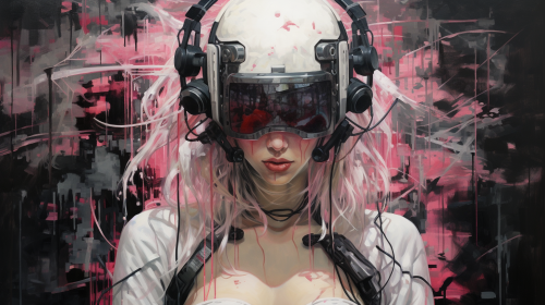 Industrial Cyberpunk Character with No Eyes