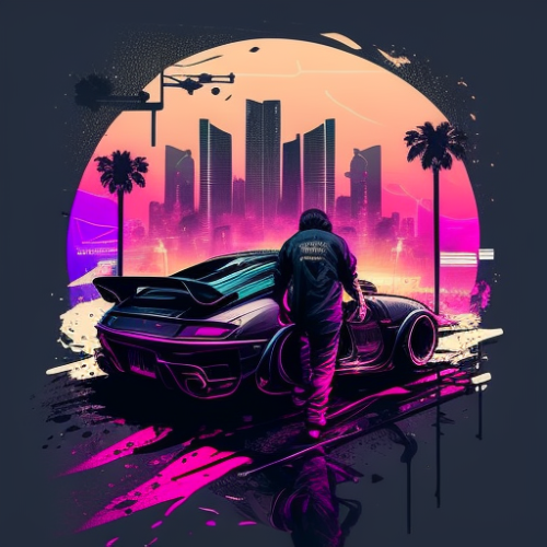 Cyberpunk GTA 5 Porsche Illustration Cyberpunk GTA 5 Porsche Illustration