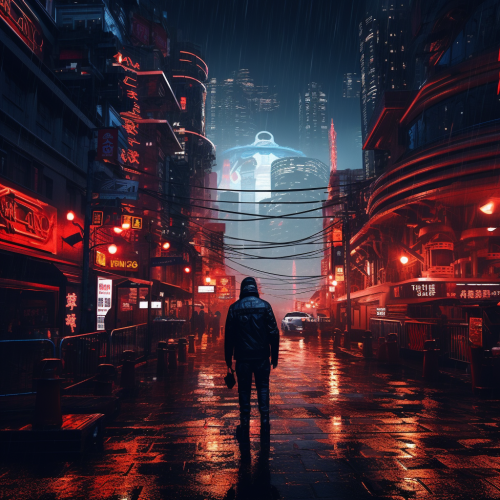 Futuristic cyberpunk USSR cityscape