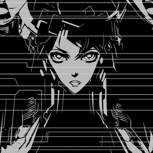 Cyborg facing forward poster