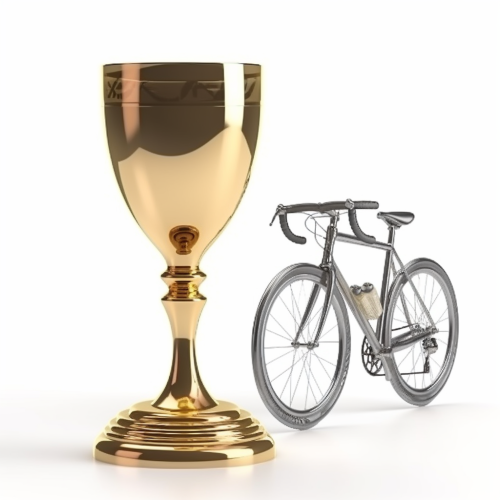 Cycling race trophy with bike and cocktail glass