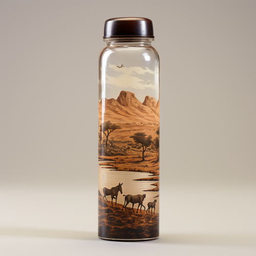 Rolling cylindrical water bottle image