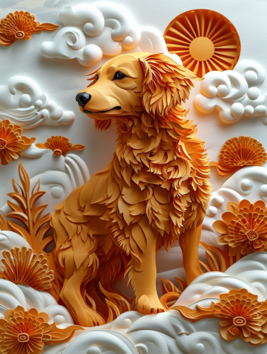 Dachshund Paper Cut Postures on White Background