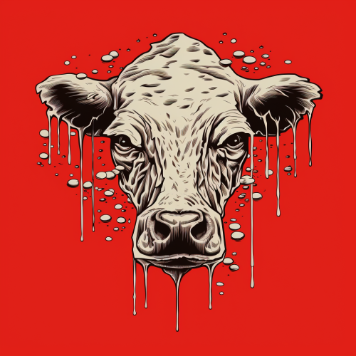 Logo design with dairy and red ink