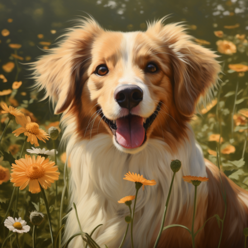 Happy Daisy looking at her owner