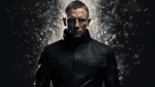 Daniel Craig in all-black special agent gear Daniel Craig in all-black special agent gear