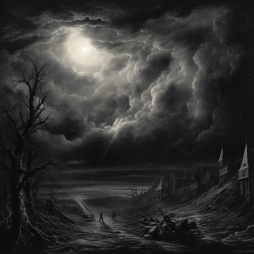 Dark clouds in Gustave Doré style