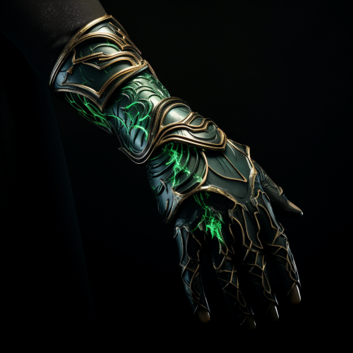 Dark energy arm prosthetic in medieval fashion